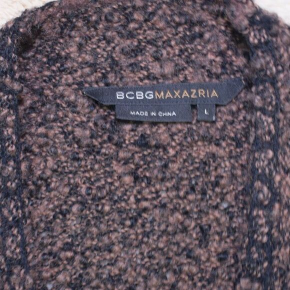 BCBGMaxAzria Wool Blend Tweed Jacket Women’s Size L Brown Gold Buttons - Picture 3 of 14
